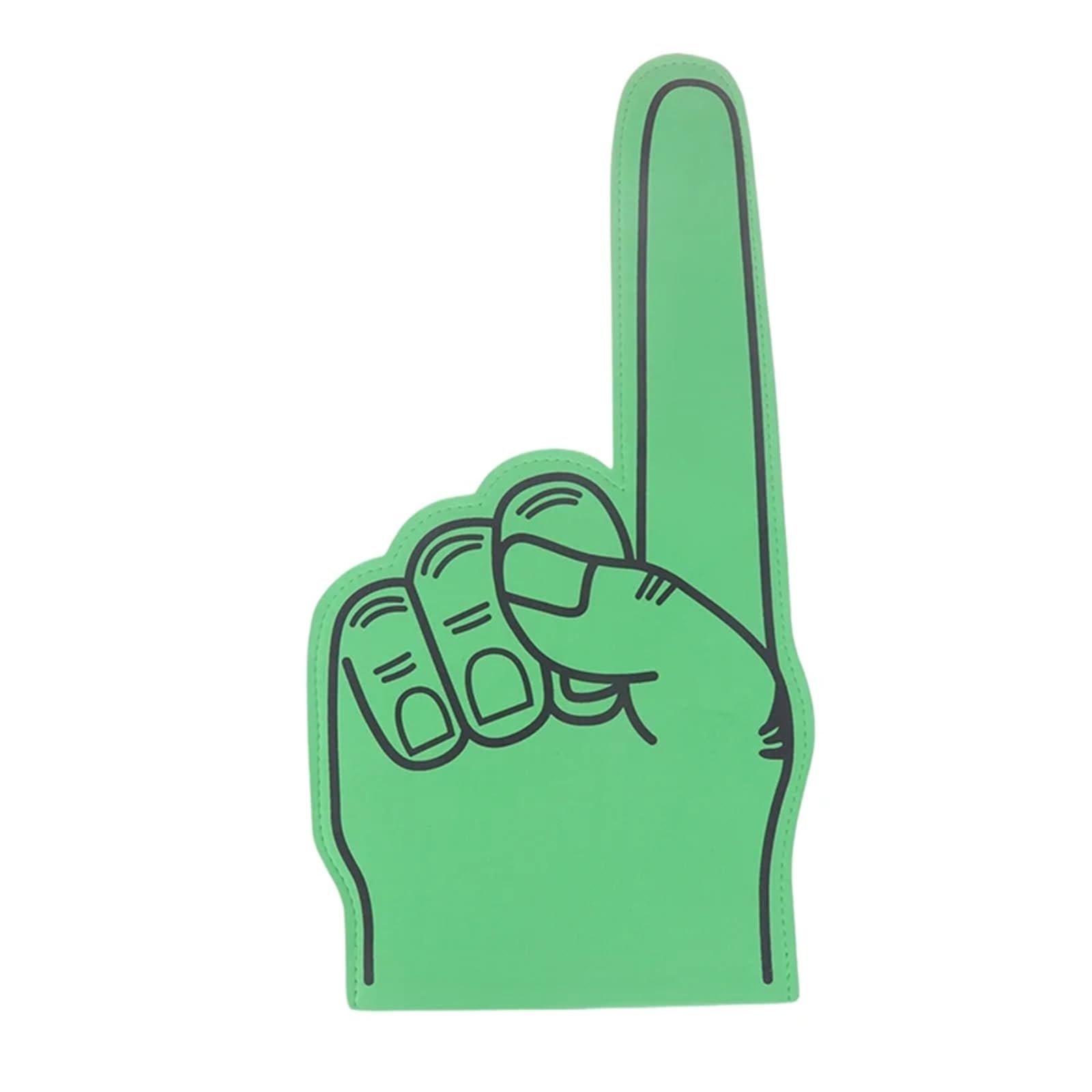2pcs Finger Foams Sports Cheerleading Party Hand Props Noise Makers Giant Hands Favors Cheering Palm for Parties Celebration(Green)