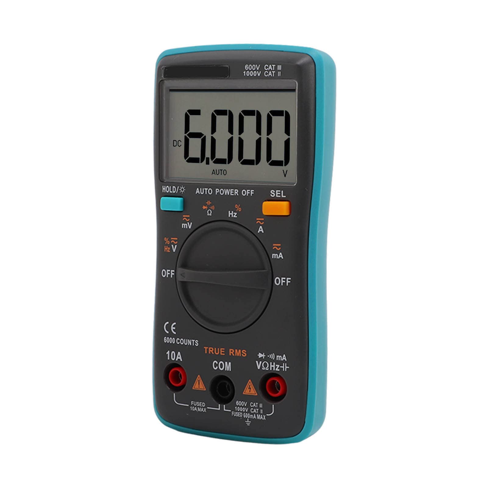 SEAFRONT Digitalmultimeter ABS Auto Range Pocket Meter 6000 Counts AC DC