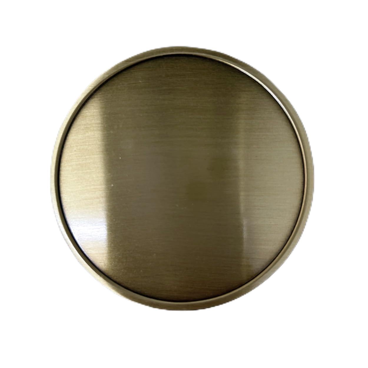 JEAN'S FRIEND Antique Bronze Plated Total Flat Round Custom Blank Belt Buckle for Engraving, Antique Silver, Large