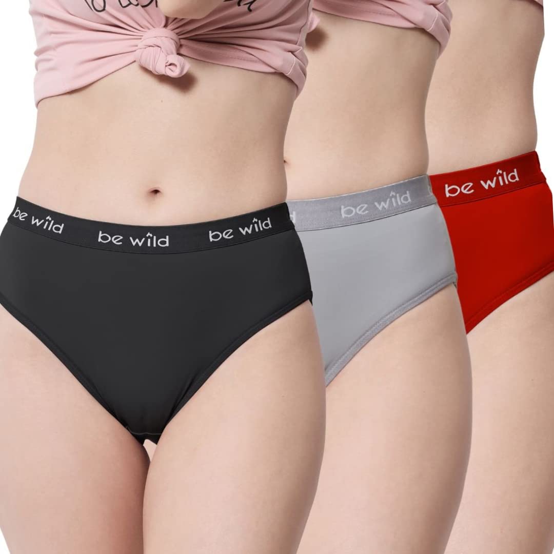 bewild Women's Strechable Anti Microbial Micromodal Hipster Panty Pack of 3,6-picture-12
