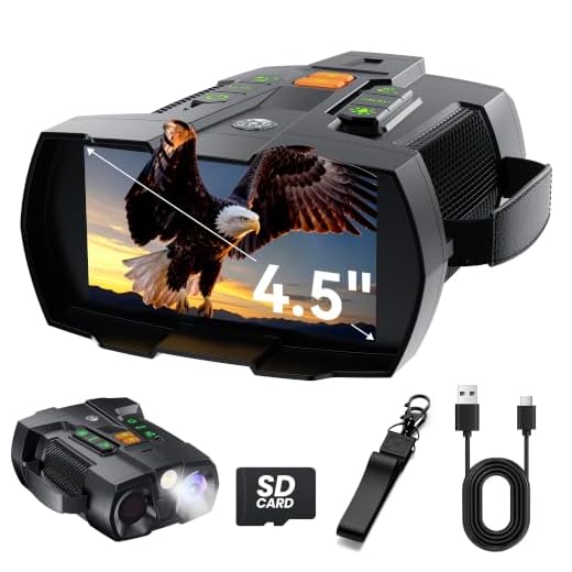 Night Vision Goggles Binoculars for Adults: 4K Night Vision Binoculars with 4.5" HD Screen, 10X Digital Zoom, 7-Level IR, 5000mAh Battery & 8GB Card for Hunting, Camping, Wildlife