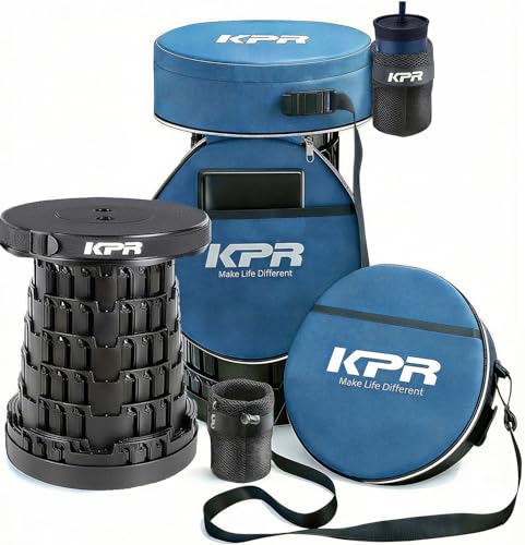 KPR 2026 Upgraded Collapsible Stool & 3IN1 Cushioned Carry Bag, Portable Telescopic Camping Chair...