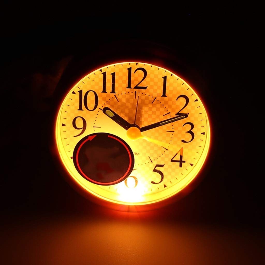 Piccolo orologio con sveglia da viaggio silenziosa senza ticchettio, con funzione snooze e luce notturna, colore carino per bambini, allarme con suono crescente, facile da impostare, dimensioni p