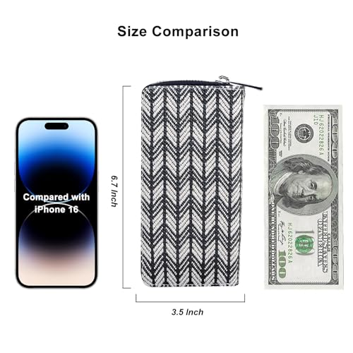 Image of Double Zipper Wallet for Woman Clutch Purse with Cell Phone Holder for Smartphone /Card /Coin /Cash