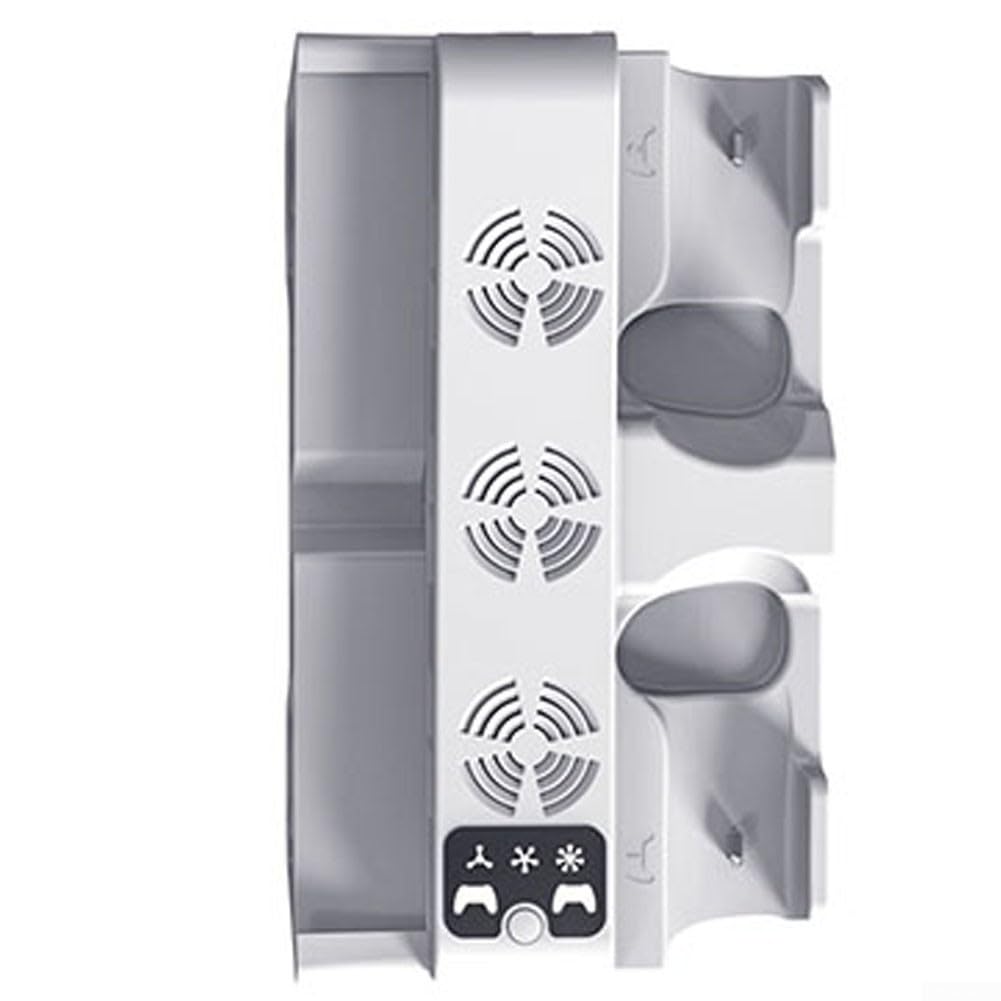 Supporto di raffreddamento orizzontale per PS5 SlimPro, ventola a 3 livelli e caricabatterie doppio controller, base di raffreddamento multifunzione per controller di gioco, accessorio