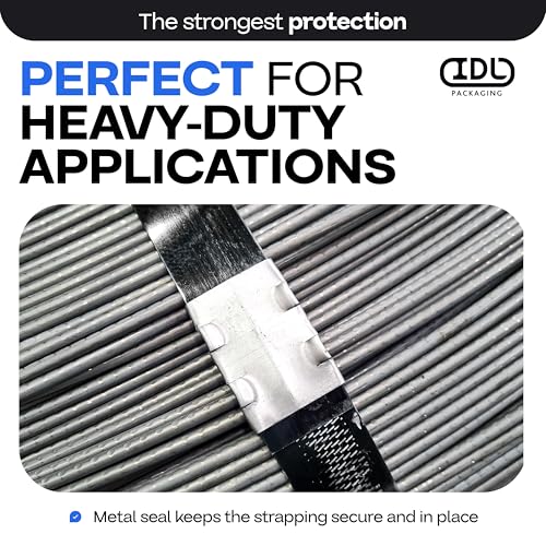 Image of IDL Packaging 1 /2 inch Open (Snap-On) Seals for Steel Strapping, Pack of 250 - USA-Made Sturdy Metal Clips for Securing Heavy Packaging and Pallet Banding - Superior Holding Power for Steel Banding Jobs