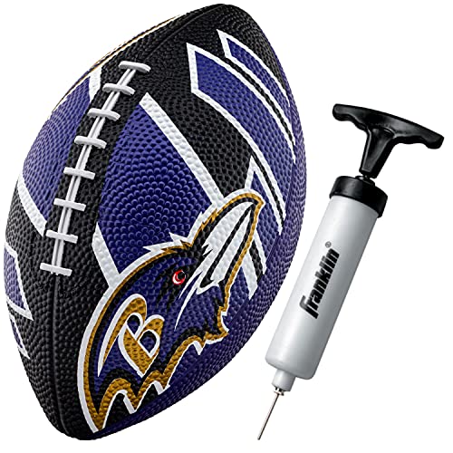 Franklin Sports NFL Team Footballs - Rubber Youth Mini Balls for All Teams - Kids 8.5" Football + Air Pump Sets - Official NFL Licensed