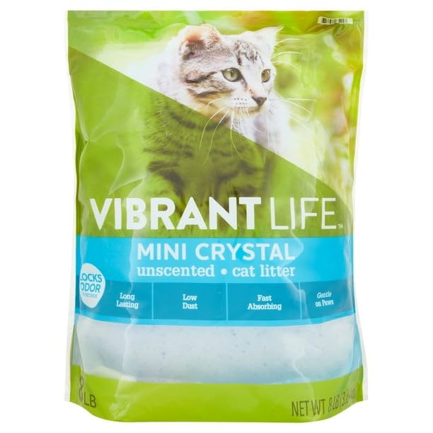 Mini Crystal Unscented Cat Litter, 8 Lb - Cat Litter is Made of Special Mini-Crystals That Produce Little Dust Compared to Regular Brands, Gentle On Paws