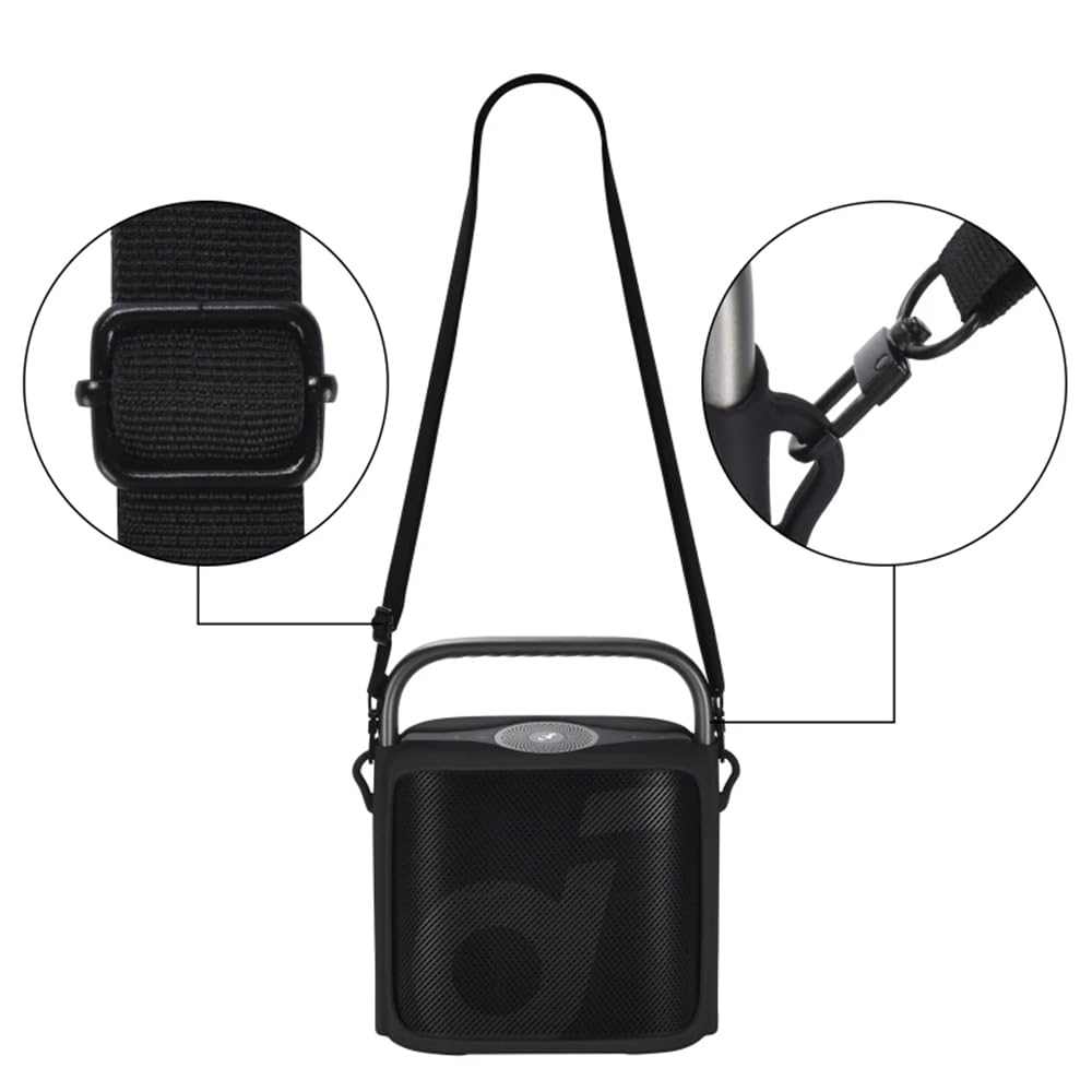 JOYSOG Custodia In Silicone Per Anker Soundcore Motion+ - Protezione Antiurto Con Tracolla E Moschettone, Blu Scuro