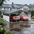 20x25FT Metal Carport w/Led Light,Outdoor Portable Car Garage,Removable PE Sidewalls,Reinforced Base & Galvanized Steel Roof, Outdoor Car Port Canopy Shelter for Boats, Trucks