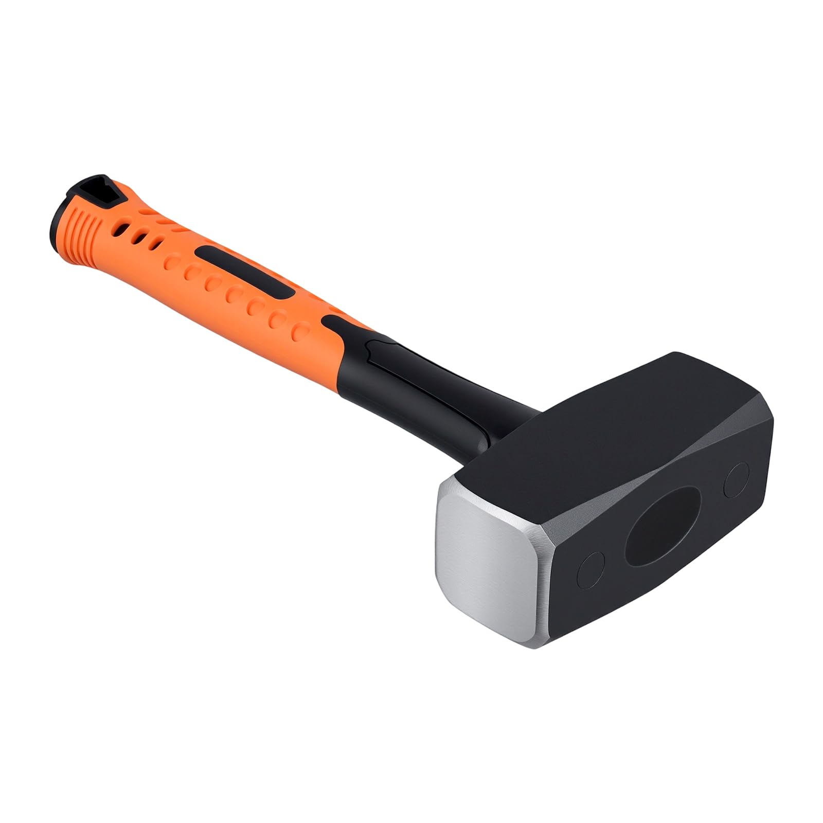 2 Martillos de Demolición de 2 kg - Mazos de Acero al Carbono 45 con Mango Ergonómico Antideslizante - 28 cm, Negro y Amarillo, con Accesorio de Goma para Trabajos de Demolición