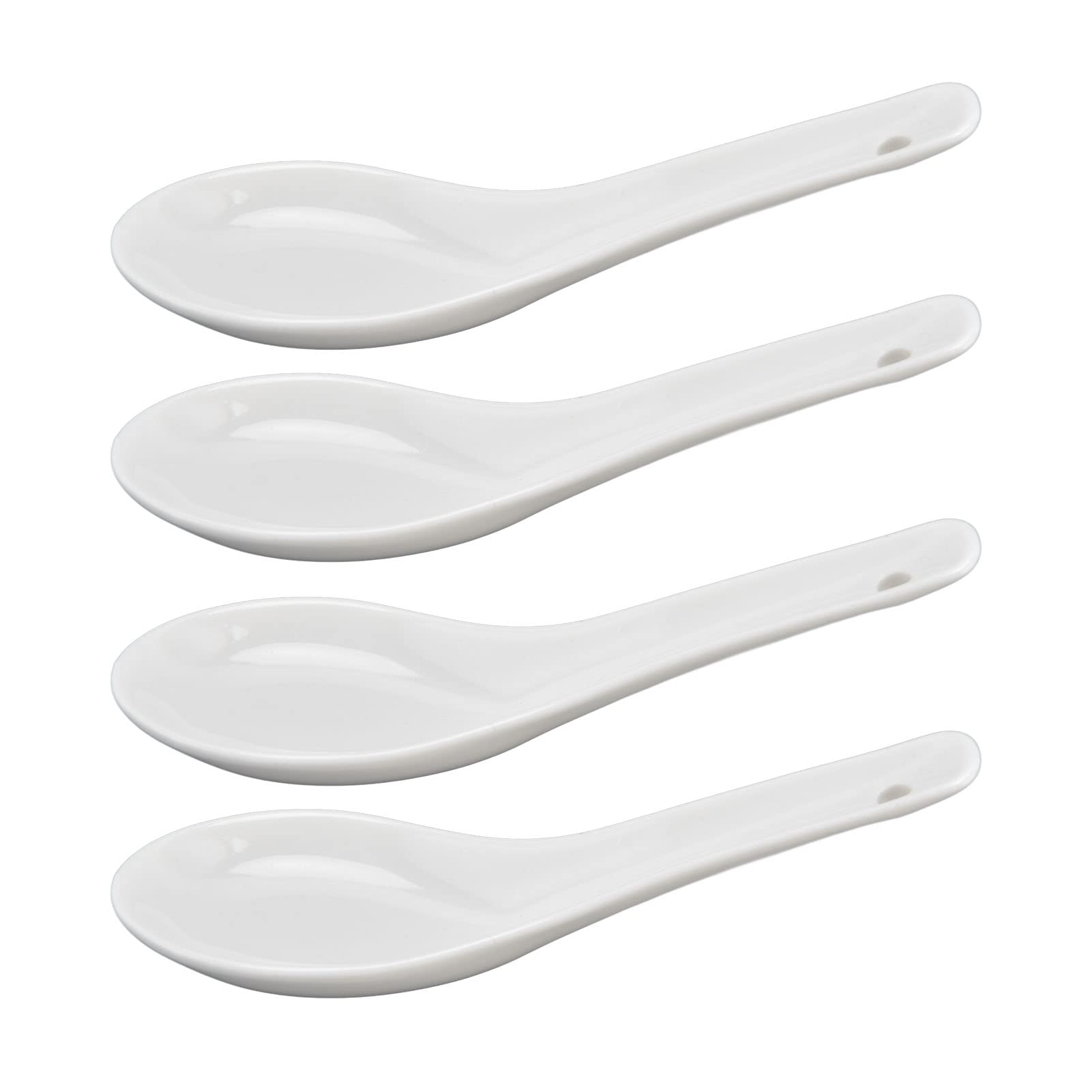 Set Di 4 Cucchiai Da Zuppa In Ceramica - Design Blu E Bianco - Per Ramen, Dessert E Antipasti - Lunghezza 15.4 Cm - Foto 7