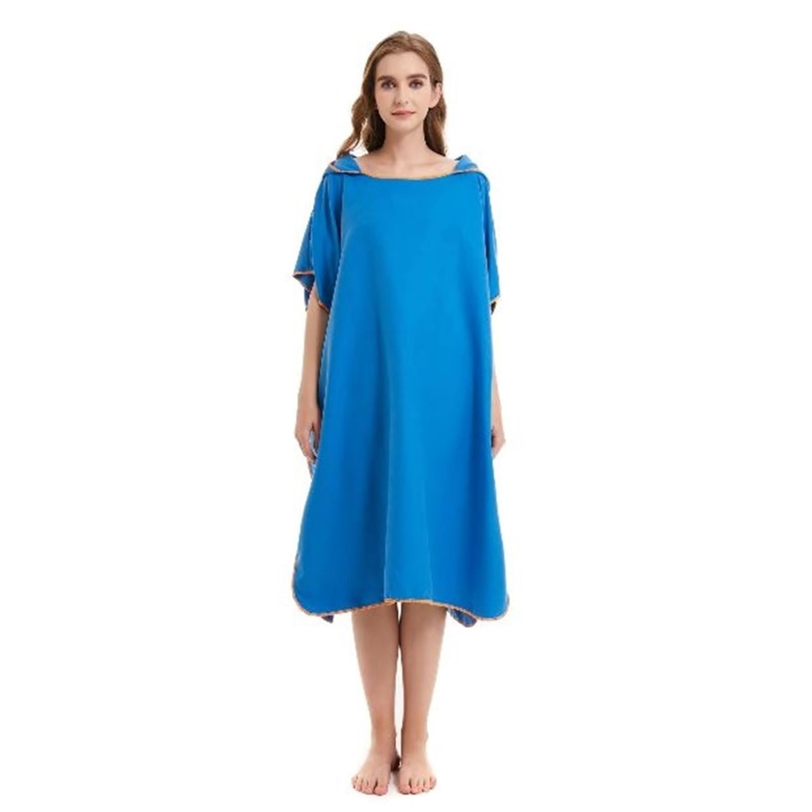 Poncho da surf, asciugamano for cambio con cappuccio, coperta spiaggia, telo bagno, muta, poncho Poncho da Spiaggia(Blue)