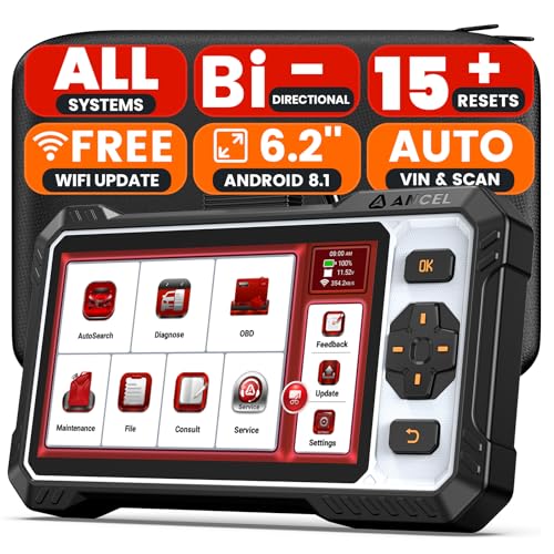 ANCEL FX6100 Bidirectional Scan Tool, Full System OBD2 Scanner Diagnostic Tool with Lifetime Free Updates, 15+ Service Reset, AutoVIN, Automotive Diagnostic Scanner for Car, CAN FD & FCA AutoAuth