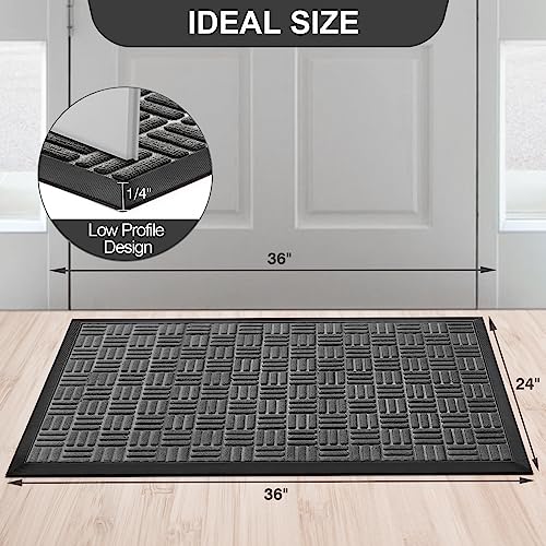 image for Mibao Front Door Mat, Heavy Duty Durable Welcome Mat for Outdoor Indoo