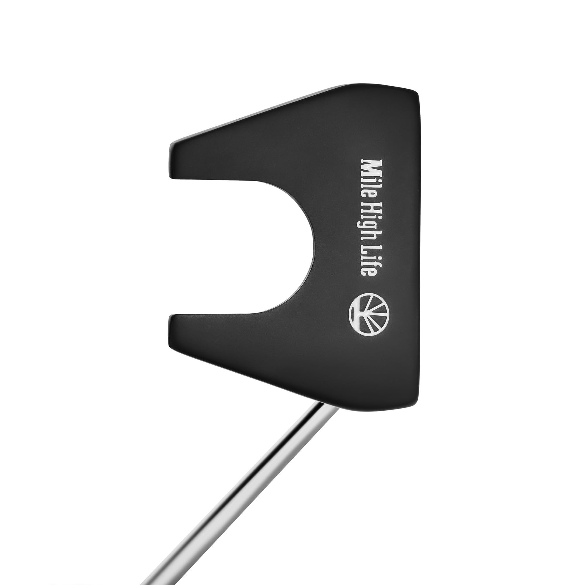 Mile High Life Putter da golf per destrorsi, nero opaco, con linea di mira e presa
