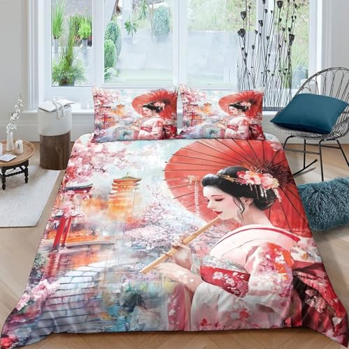 Art japonais housse de couette imprimé en 3D ukiyo-e lit double 200x200 - 4