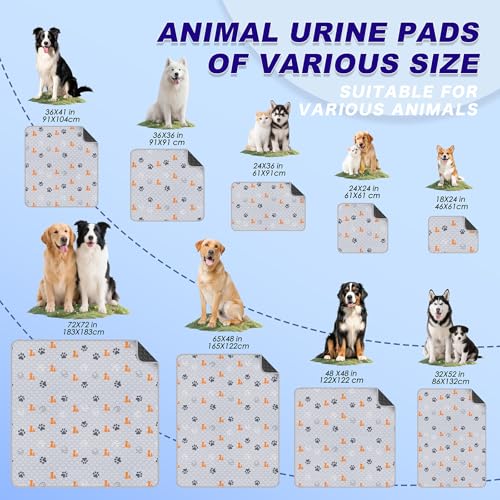 Image of WanpeeGoo Washable Pee Pads for Dogs, 2 Pack Absorbent Reusable Training Dog Pads Pet Puppy Pads, Non-Slip Potty Pads for Whelping, Playpen, Crate, Bed, Orange, 24 inchx36 inch
