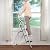 LivingSURE Folding 4-Step Safety Ladder, 2-in-1 Padded Handle and Backrest, Household and Kitchen Use, White