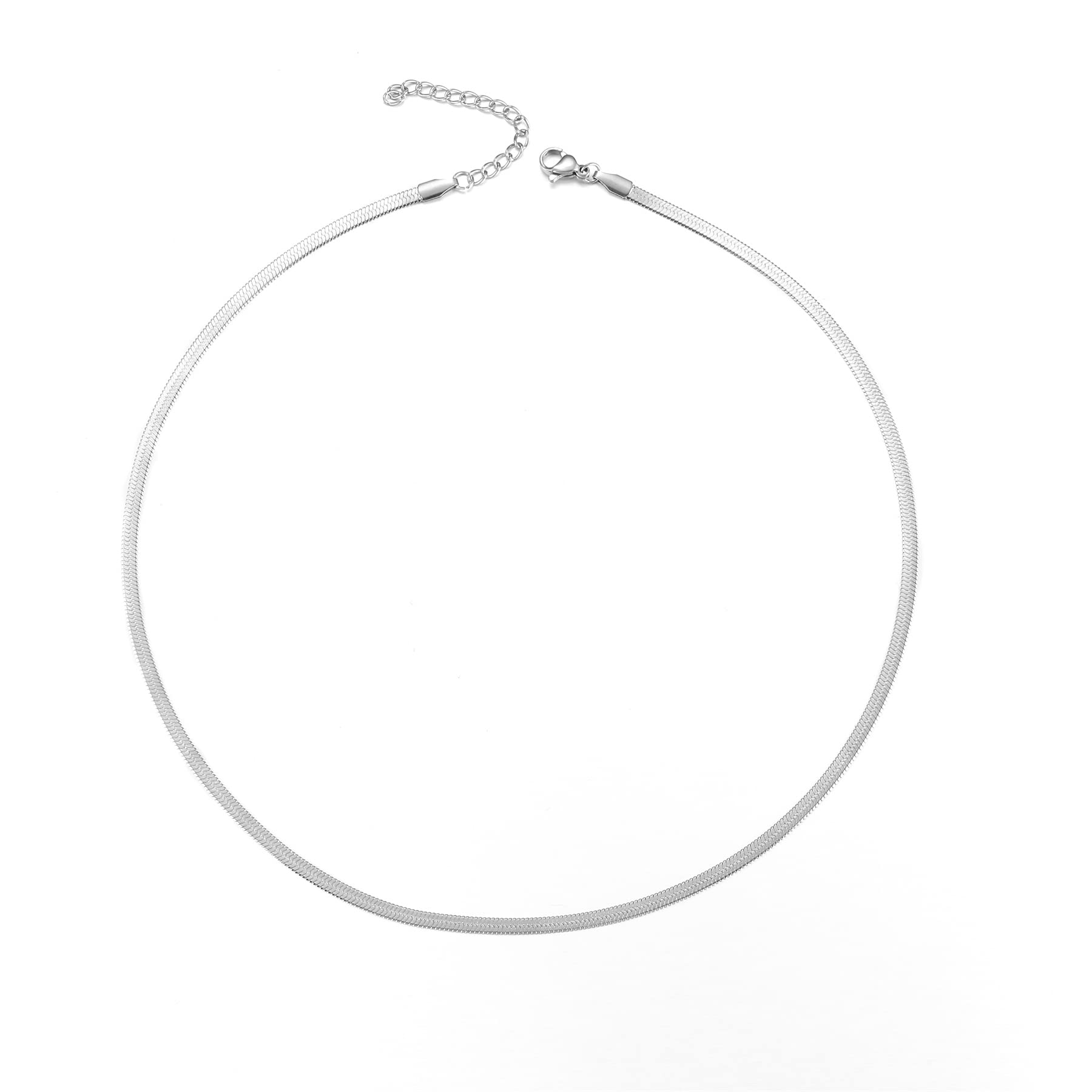 HSWYFCJY Lederkette Herren 3mm Kunstleder Halskette Schwarz
