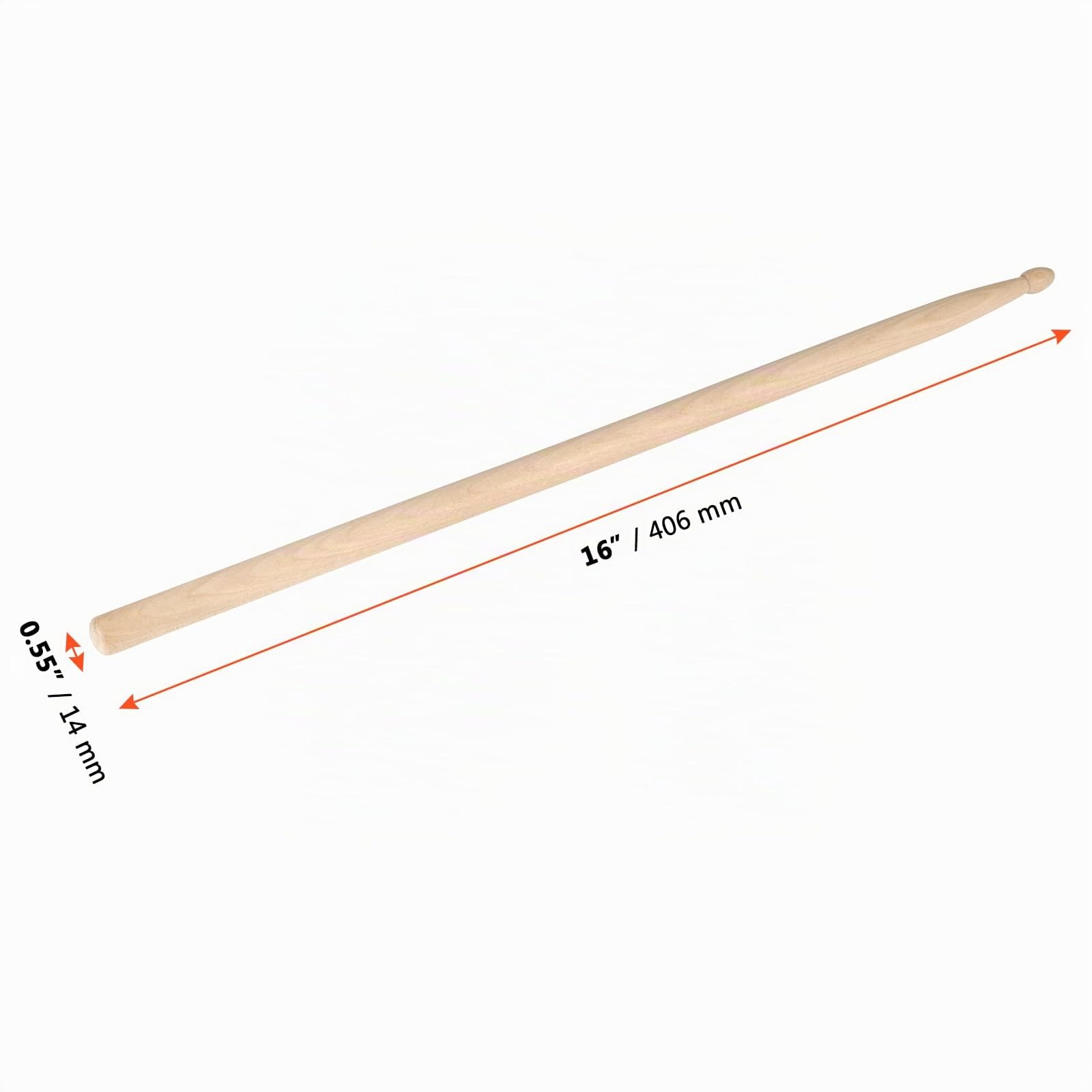 SINJEUN 24 paia di bacchette per batteria 5A, classiche in legno d'acero, con punta in legno 5A, per principianti, studenti e adulti