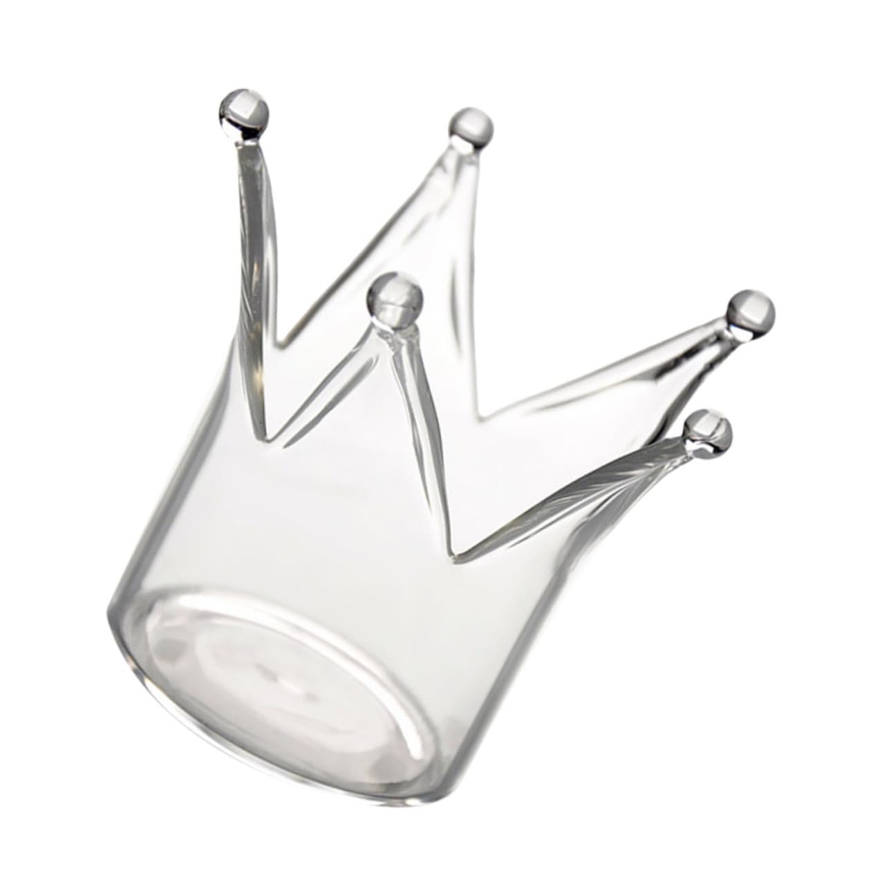 Alipis 3 Pcs Crown Ornament Crown Glass Candleholder Crown Candleholder Crystal Decor Votive Candle Wax Cup Ring Crystal Crown Glass Crown Candlestick High Borosilicate Glass Jewelry Rack