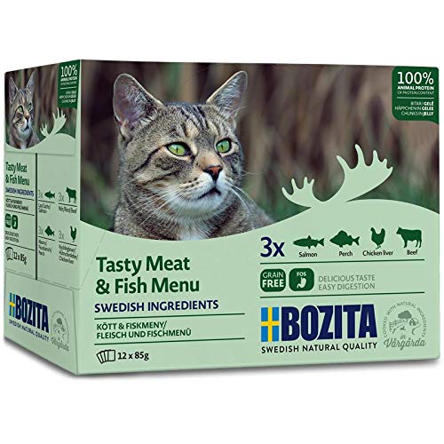 Produktbild von Bozita Häppchen in Gelee Multibox Fleisch & Fisch - 12 x 85 g