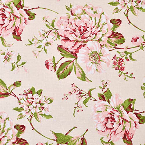 Image of LINENWALAS Cotton Curtains for Long Door Set of 2, Linen Textured Doors Curtains for Home Decor, Hangs Elegantly with Eyelet Rings (4.5ft x 9 ft,) Flower Valley