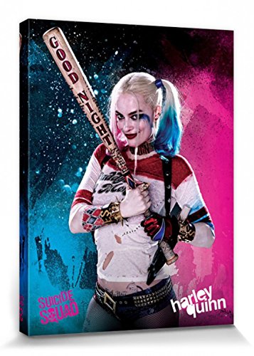 1art1 Escuadrón Suicida Póster Impresión En Lienzo Harley Quinn, Good Night Cuadro En Bastidor De...