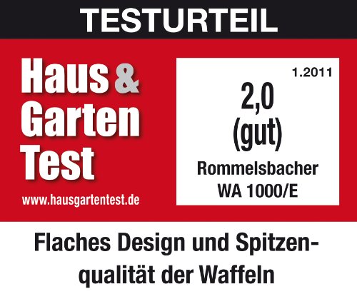 ROMMELSBACHER WA 1000/E Waffeleisen (1000 Watt, 18cm Durchmesser, hochwertige Antihaftbeschichtung) Edelstahl – Bild 8