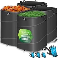 Sacco Da Giardino Pop-up KESSER 219 L – Autoportante, Maniglie Robuste, Richiudibile, Con Guanti Inclusi