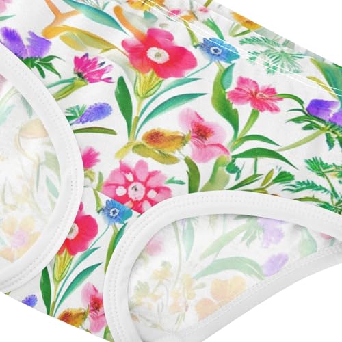 Floral Colorful Flowers Little Girl Panties Toddler Underwear Floral Cotton Personalized Briefs Kids Undies 2t4