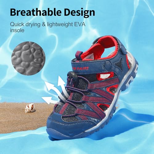 Image of DREAM PAIRS Boys Girls Closed-Toe Outdoor Summer Water Sport Sandals for Toddler /Little /Big Kid