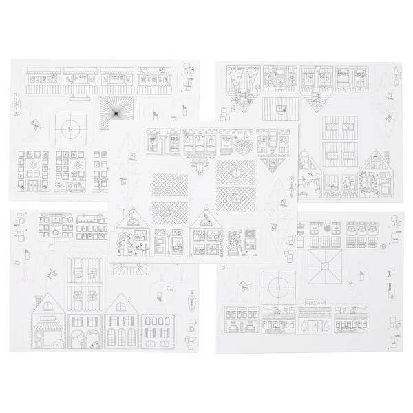 Kids Creative Activity Set – Fun & Engaging Arts and Crafts! (10-pc Cardboard Town Template Set)