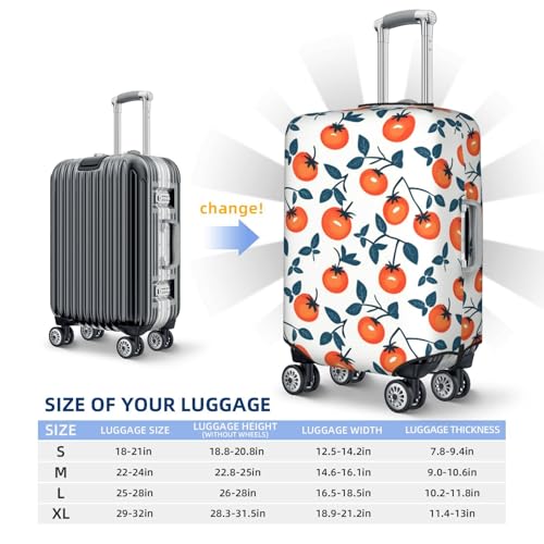 Luggage Cover - Bright Persimmon Print Travel Suitcase Covers For Luggage, High Elasticity Suit Case Cover Protector Fits 18-32 Inch2