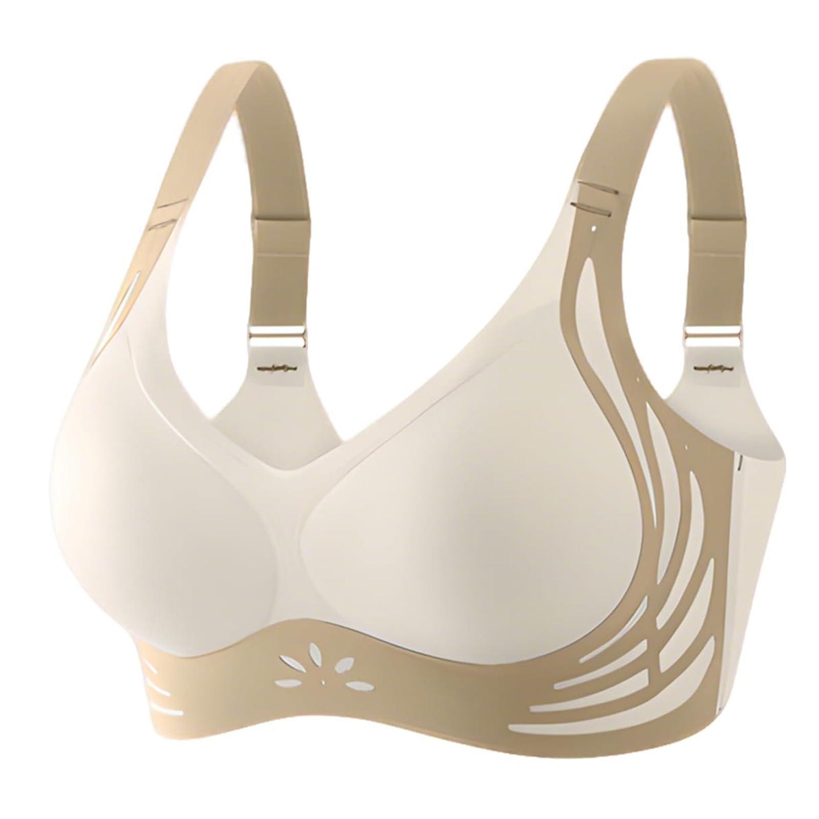 Biustonosze bez fiszbin Push Up UK Bez fiszbin Bez fiszbin Komfort Plus Size Push-Up Pełne pokrycie Wyściełane duże piersi Biustonosze na co dzień Wsparcie Lift Wygodny, bez fiszbin, prążkowany