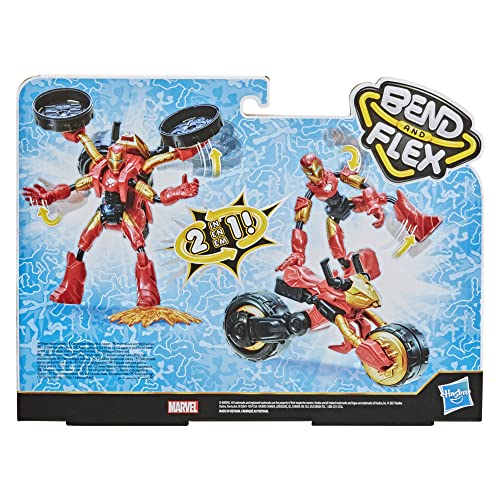 Avengers Movie Marvel Bend And Flex Flex Rider Iron Man Et Moto 2 En 1 - vue 6