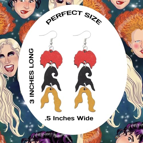 Houcs Pocus Style Drop and Dangle Earrings Hocus Pocus Costume Accessories2