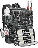 Système de rangement par catégorie et fixation canne: Le sac à dos de pêche a 2 poches dédiées aux pinces, rangeant respectivement pinces, leurres perche, couteaux pêche et cannes. Le sac canne a peche a grande poche à fermeture éclair sur face avant, facilitant accès à gants ou autres accessoires ; sa conception crochets/anneaux en D améliore polyvalence et aide équilibrer charge. Le sac de pêche a poche isotherme sur côté, contenant 2 bouteilles de boisson et maintenant leur fraîcheur