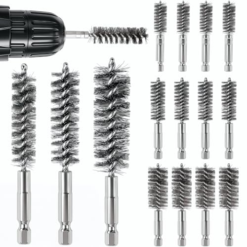 Image of 15 Pack Golf Club Hosel Wire Brush Set, 3 Sizes 9mm /11mm /15mm Stainless Steel Brushes for Cleaning Ferrules, Removing Golf Shaft Epoxy Residue, Club Repair Tool Accessories