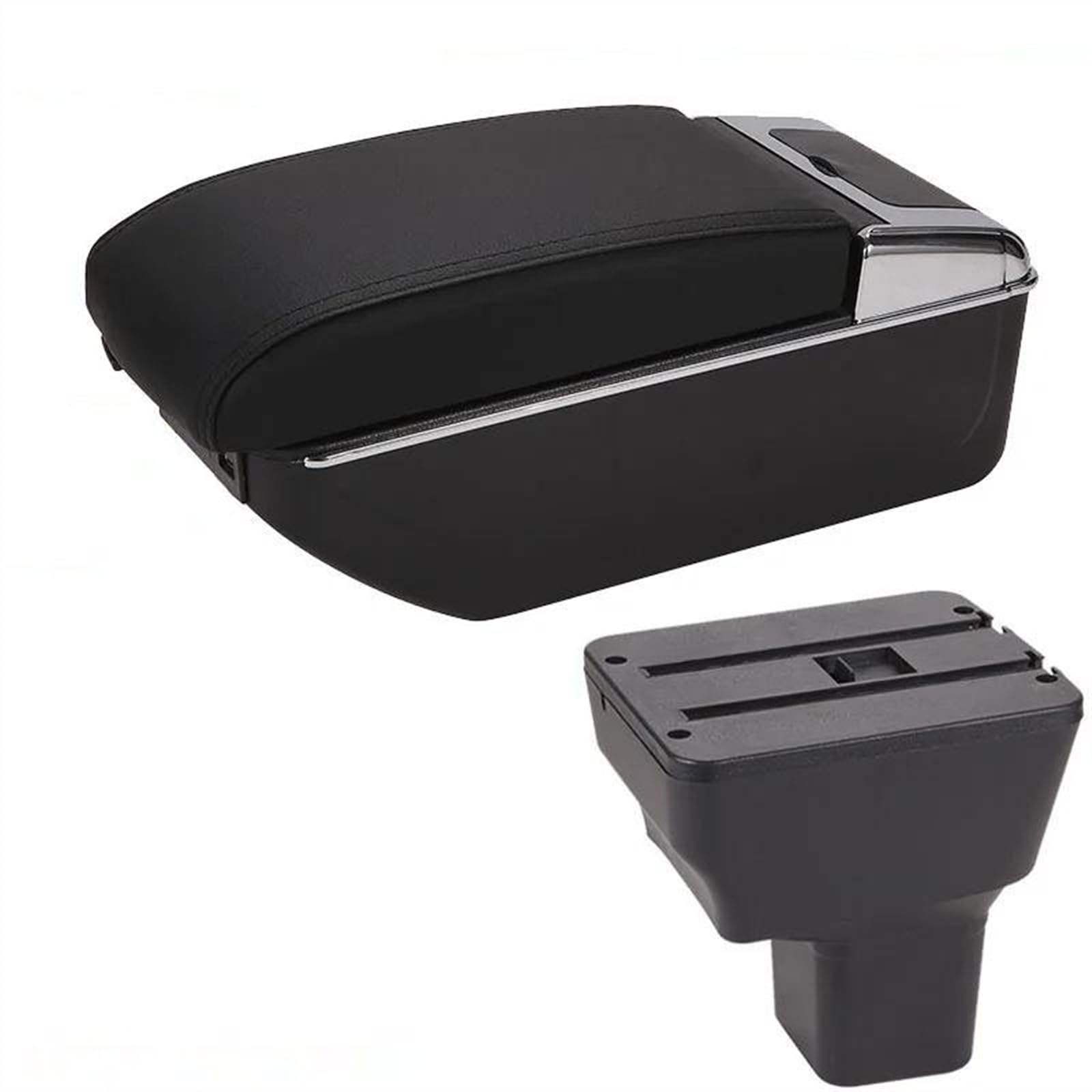 NMJLQW Storage Rack Car Center Console Storage Box Multifunctional Armrest Storage Box Interior Accessories For Kicks 2016-2021(B2 Black line 7USB)