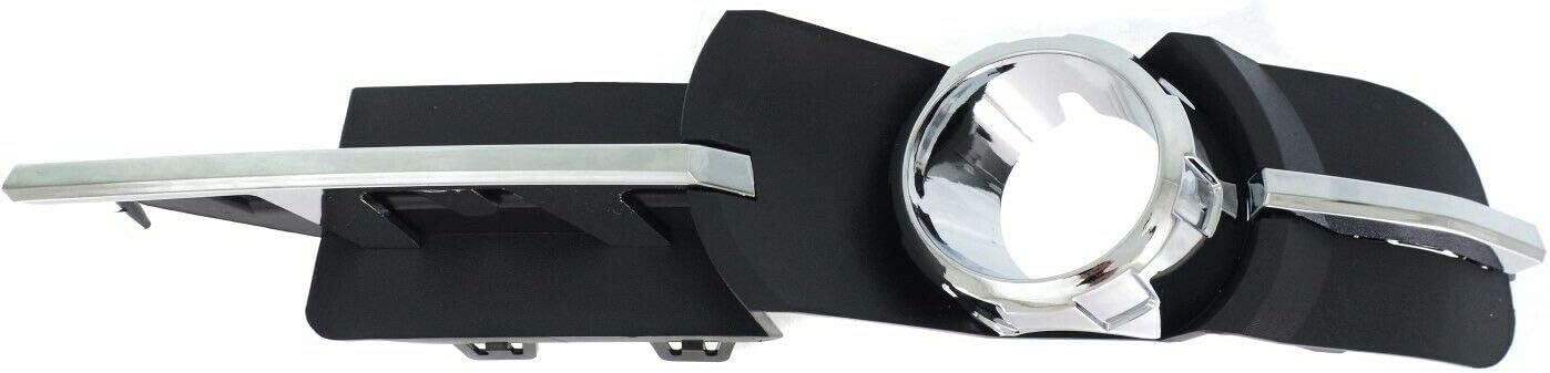 DAT AUTO PARTS Front Left Driver Side Bumper Insert Fog Light Bezel Cover Grille Molding Replacement For 2008-2012 Chevrolet Malibu LT/LTZ Black Textured Plastic with Chrome Trim GM1038115 25905341