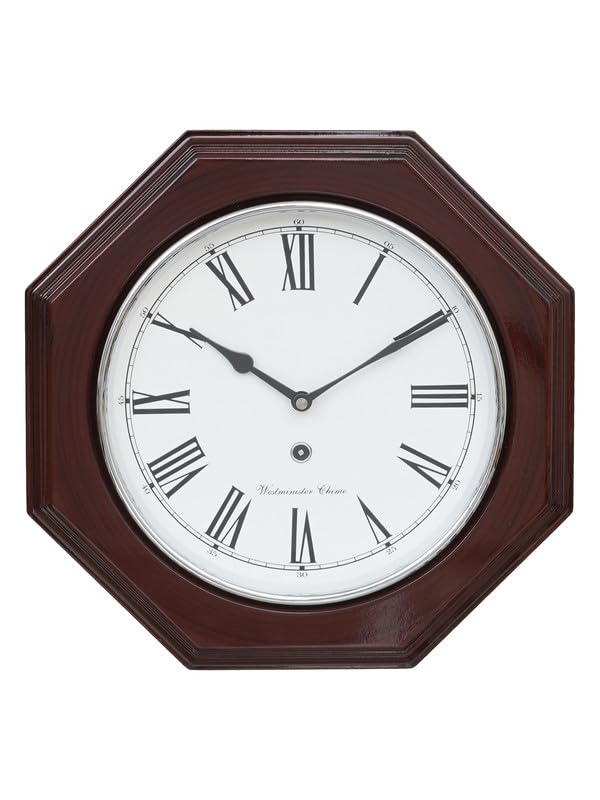 Buy CHRONIKLE Elegant Wooden Octagon Shaped Case Analog Chime Roman ...