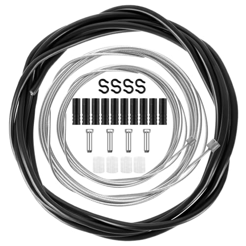 Ainiv Set de Câbles de Frein Vélo, 2M Kit de Câbles de Freins Universels, de Dérailleur et de Transmission pour Vélos de Montagne, de Route, de Course et Électriques