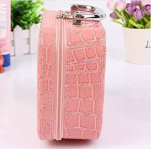 Image of Multifunctional Cosmetic Bag for Travel with Small Mirror Adjustable Dividers for Cosmetics Makeup Brushes | Toiletry Bucket | Organizer | Household Grooming Kit | Toiletry Vanity Portable
