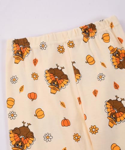 Joyond Girls Thanksgiving Pajamas 100% Cotton Toddler Girl Thanksgiving PJs Kids Holiday Sleepwear Turkey Costumes Size 8 — view 2
