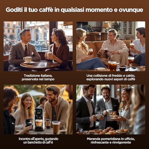 Warriors1 Macchina da Caffè a Capsule 5 in 1 per Nespresso, Lavazza A Modo Mio, Espresso Point, Dolce Gusto e Caffè Macinato, 20 bars, 0,8 L, Calore e Quantità Regolabili, Compatta per Casa e Ufficio - immagine 5