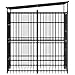 BARULUOAKLIFE Black Powder-Coated Steel Outdoor Dog Kennel 19.8 sq ft Durable Weatherproof Shelter with Escape-Proof Latches Spacious Interior for Pet Safety and Security
