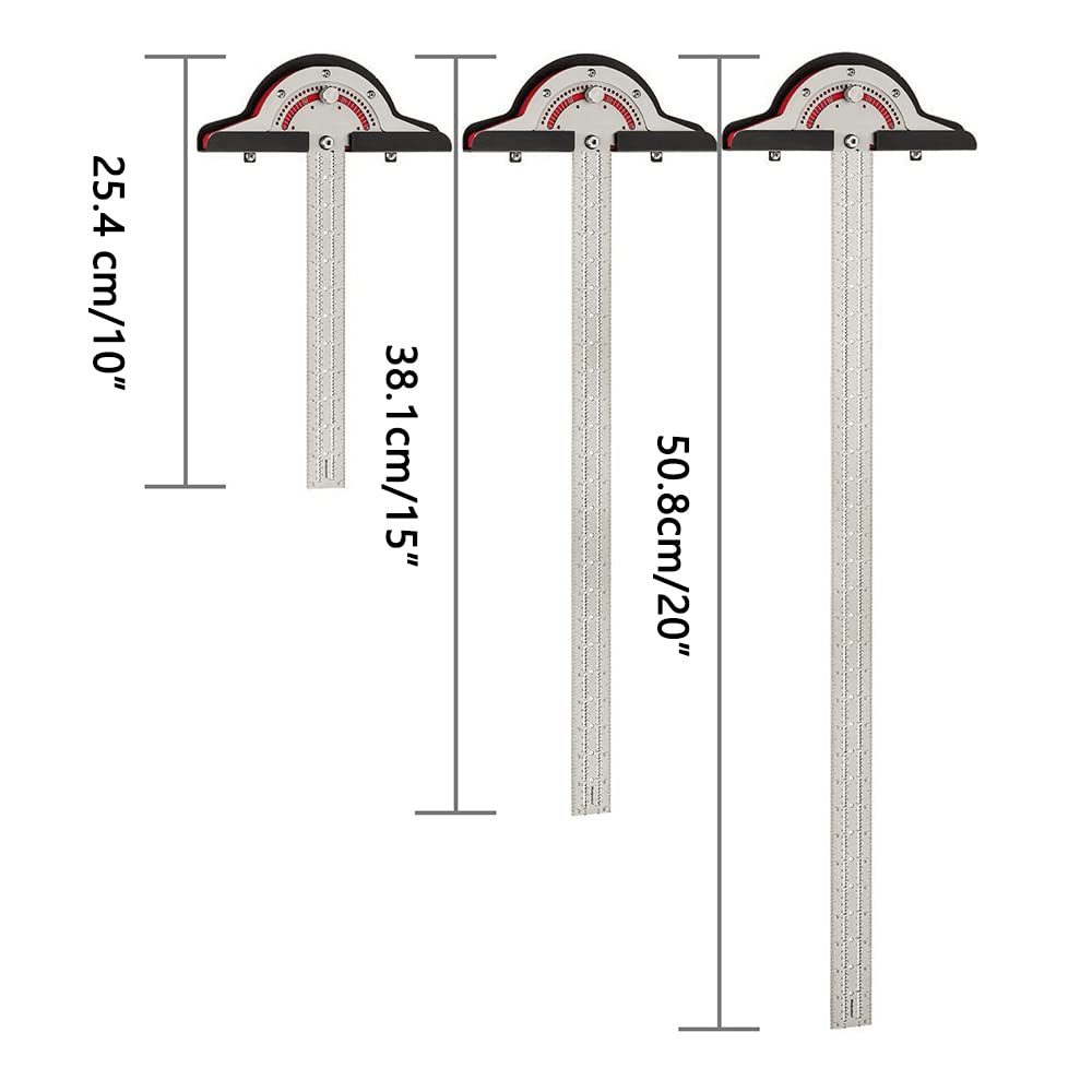 Règle De Bord Pour Menuiserie Avec Rapporteur D'Angle 0-70° - Outil Précis Acier Inoxydable 25,4 Cm