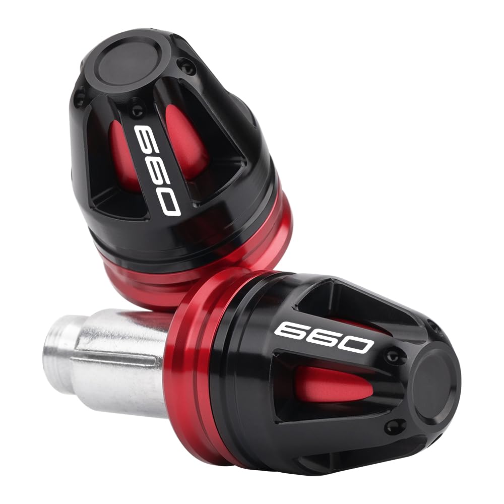 Bouchons d'extrémité de guidon universels pour motos pour Daytona 660 2024-2025 Embouts de guidon pour motos 17 mm de diamètre, standard 7/8" 22 mm Accessoires (rouge)